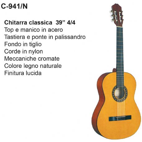 CHITARRA CLASSICA DAM C-941/N 39'' 4/4 Col. Legno Naturale