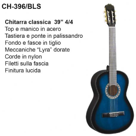 CHITARRA CLASSICA DAM CH-396/BLS 39'' 4/4 Col. Blu