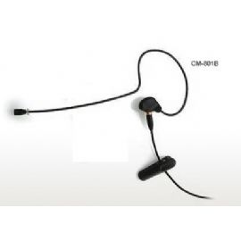Microfono omnidirezionale labiale con sistema di sostegno ad orecchio Attacco a L, mini jack mono (3,5”). Cavo staccabile Color nero CM-801SB JTS