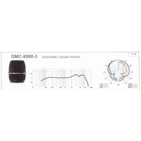 Capsula microfonica ipercardioide dinamica con basso rumore al tocco per IN 64TH,IN 264TH MH 8800Gi,KA-8TH. Impedenza 750 ohm DMC-8000-3 JTS