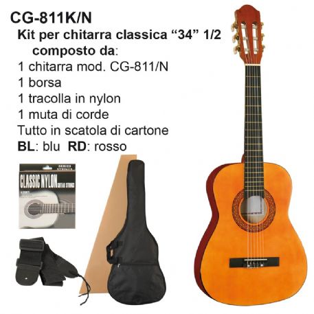 KIT PER CHITARRA CLASSICA DAM CG-811K/RD 34'' 1/2 Col. Rosso