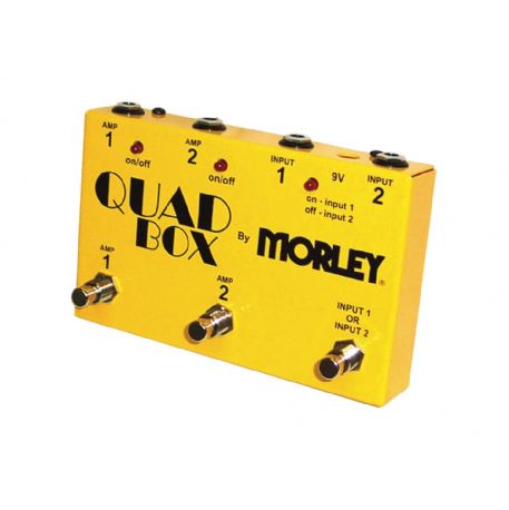 Selettore per collegare 2 ingressi (chitarra A o B) a 2 uscite (amplificatore A, B, A+B) QUAD BOX MORLEY