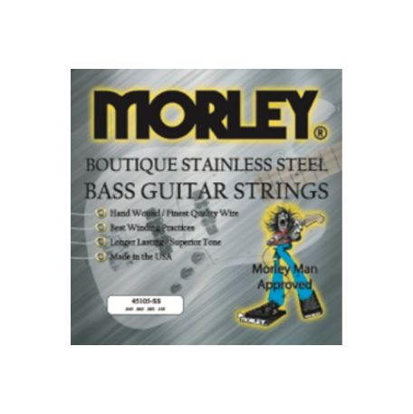 Muta Set di corde per basso di altissima qualità BASS GUITAR STRINGS - STEEL 45105 MEDIUM MORLEY