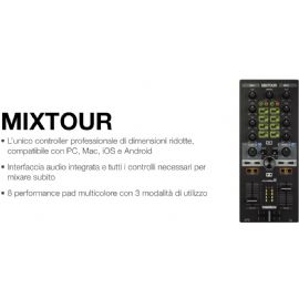 Controller DJ di dimensioni ridotte, ultra resistente ed estremamente trasportabile MIXTOUR RELOOP