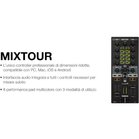 Controller DJ di dimensioni ridotte, ultra resistente ed estremamente trasportabile MIXTOUR RELOOP