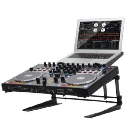 Supporto per posizionare il computer portatile e il controller per DJ al centro di un setup con 2 giradischi/lettori CD e mixer CONTROLLER STATION RELOOP
