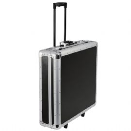 Trolley professionale per il trasporto di 200 CD suddivisi in 4 compartimenti e con top rimovibile. Colore nero 200 TROLLEY CD CASE RELOOP