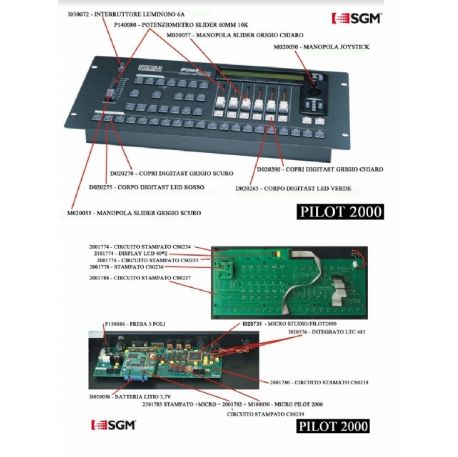 CIRCUITO STAMPATO DI RICAMBIO SPARE PARTS CS0238-MASTER PCB 106636 PER CENTRALINA CONSOLLE LUCI PILOT 2000 SGM