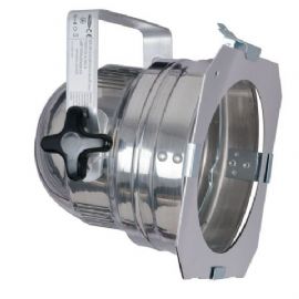 Faro Proiettore Par 56 Can Short Argento Polished Inclusa Portalampada GX 16 D terminal cable & IEC Connect Showtec 30328