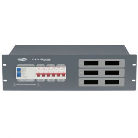 Powerbox Distributore di corrente PSA-32A6S 1 x 16 Ah 380 Volt IN / 6 x 16 Ah Schuko OUT Showtec 50663