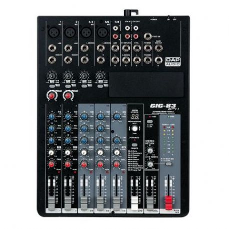 Mixer Analogico 8 Canali con Effetto DSP e Compressore GIG-83CFX 4 x Mic In + 3 x Stereo In DAP Audio D2282