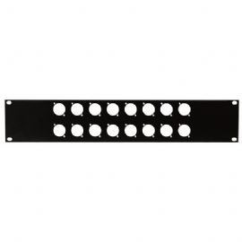 Placca Barra Rack 2 Unità 19” Panel per 16 Connettori XLR a Panello 2HE for 16 XLR Iron 2mm DAP Audio D7812