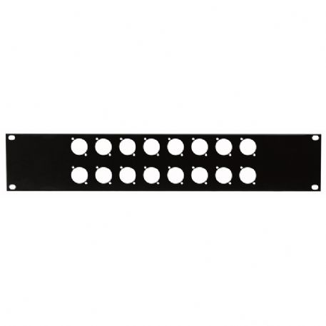 Placca Barra Rack 2 Unità 19” Panel per 16 Connettori XLR a Panello 2HE for 16 XLR Iron 2mm DAP Audio D7812