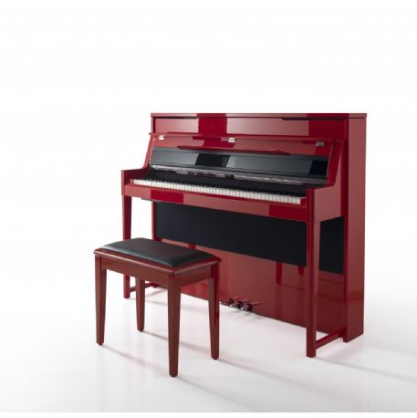PIANOFORTE DIGITALE A MURO 88 TASTI IN LEGNO PORTA USB Physis Piano V100 ROSSO VISCOUNT V 100