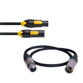 SET DI CAVI CONTENENTE 2 COLLEGAMENTI POWERCONTRUE 70 CM, 2 X XLR M / F 70 CM DCK 27T DB TECHNOLOGIES