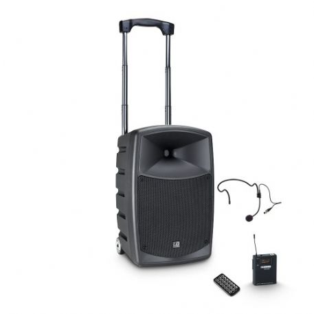 Altoparlante Bluetooth alimentato a batteria con mixer, bodypack e cuffia LD Systems ROADBUDDY 10 HS