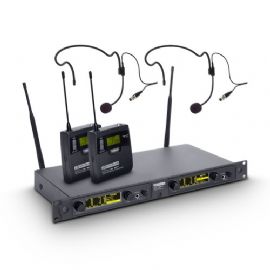 Sistema per Radiomicrofono con 2 x Belt Pack e 2 x Headset LD Systems WIN 42 BPH 2