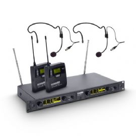 Sistema per Radiomicrofono con 2 x Belt Pack e 2 x Headset LD Systems WIN 42 BPH 2 B 5