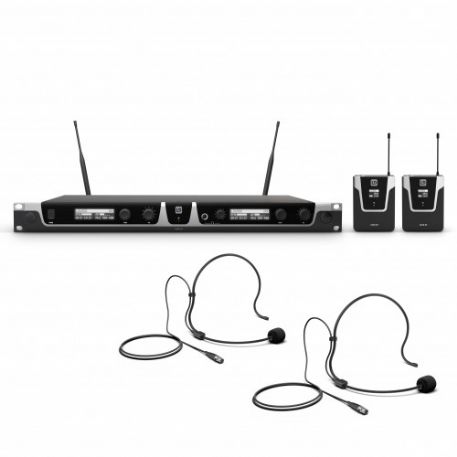 Sistema per Radiomicrofono con 2 x Bodypack e 2 x Headset LD Systems U506 UK BPH 2