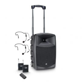 Altoparlante Bluetooth alimentato a batteria con mixer, 2 bodypack e 2 cuffie LD Systems ROADBUDDY 10 BPH 2 B6