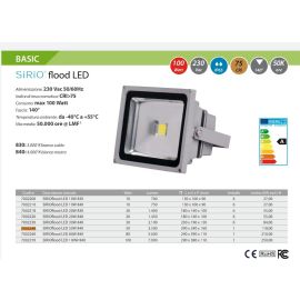 FARO LED DA ESTERNO GIARDINO IP65 SIRIO FLOOD LED 50W 4.000°K Bianco Neutro e 4.200°K Bianco Intenso