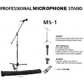 MICROFONO DINAMICO + ASTA MICROFONICA + CLAMP + CAVO XLR/XLR + BORSA MS1 EXTREME