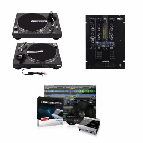 CONSOLLE DJ RELOOP 2 GIRADISCHI RP2000M, 1 MIXER RMX22i E TRAKTOR SCRATCH AUDIO 6 CON SCATOLE come nuovi