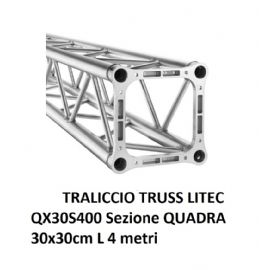 TRALICCIO TRUSS LITEC QX30S400 Sezione Quadra 30x30cm Lunghezza 4 metri - Usato RITIRO IN SEDE ULTIMO PEZZO