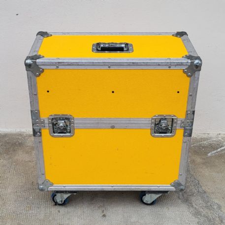 FLIGHT CASE CON RUOTE 63x31xH73cm DOPPIO SCOMPARTO E NEL COPERCHIO SUPERIORE - Usato