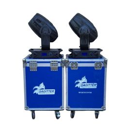 COPPIA TESTA MOBILE SAGITTER ARROW 300 SPOT A SCARICA COMPLETE DI FLIGHT CASE - Usato
