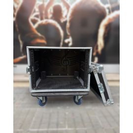 FLIGHT CASE 8 UNITA' RACK CAYMON CON RUOTE DOPPIA APERTURA Profondità netta 50cm - Usato