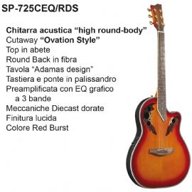 CHITARRA ACUSTICA DAM SP-728CEQ/RDS HIGH BODY OVATION STYLE Col. Rosso Sunburst