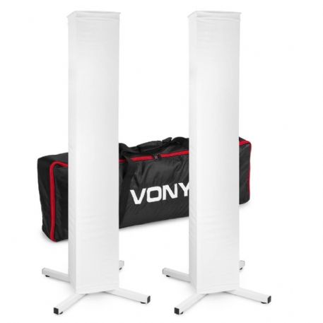2 pcs Supporto Regolabile H180cm Vonyx DJP165 DJ Plinth Include 2 tele in lycra (bianco e nero) e Borsa di Trasporto