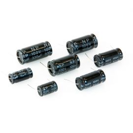 Condensatore elettrolitico non polarizzato 160 uF 100 Volt.