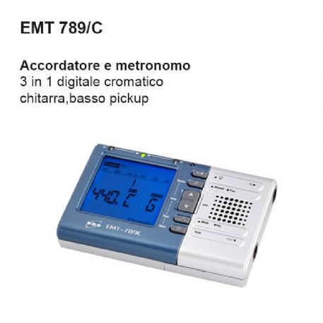 ACCORDATORE E METRONOMO 3 in 1 DIGITALE CROMATICO DAM EMT789C PER CHITARRA, BASSO, PICKUP