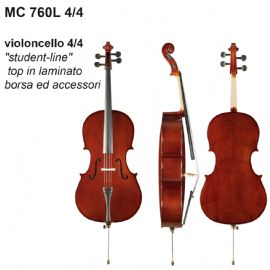 VIOLONCELLO DAM MC760L44 4/4 STUDENT LINE, TOP IN LAMINATO, BORSA E ACCESSORI