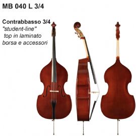 CONTRABBASSO DAM MB040L34 3/4 STUDENT LINE, TOP IN LAMINATO, BORSA E ACCESSORI