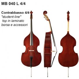 CONTRABBASSO DAM MB040L44 4/4 STUDENT LINE, TOP IN LAMINATO, BORSA E ACCESSORI