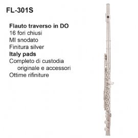 FLAUTO DAM FL301S IN DO, MI SNODATO FINITURA SILVER CON CUSTODIA IN ABS