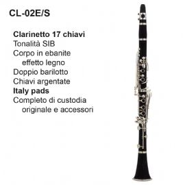 CLARINETTO DAM CL02ES 17 CHIAVI SIB, CHIAVI ARGENTATE E CUSTODIA IN ABS