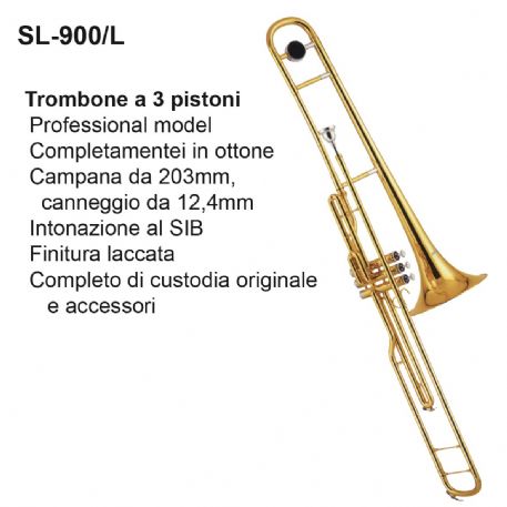 TROMBONE A 3 PISTONI SIB DAM SL900/L FINITURA LACCATA E CUSTODIA IN LEGNO