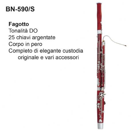 FAGOTTO DAM BN590/S TONALITA' IN DO, CHIAVI ARGENTATE E COMPLETO DI CUSTODIA