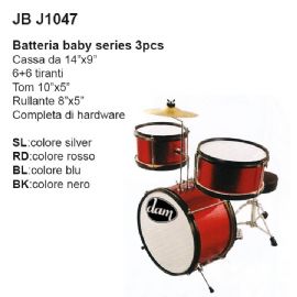 SET BATTERIA ACUSTICA BABY 3PZ DAM JBJ1047RD CASSA 14'' 4 TIRANTI Col. Rosso 