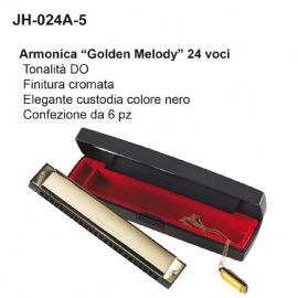 ARMONICA DAM JH024A5 GOLDEN MELODY 24 VOCI, TONALITA' DO, FINITURA CROMATA