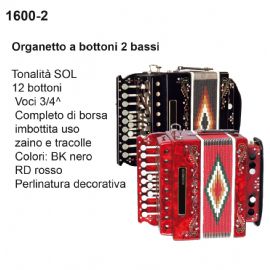 ORGANETTO 2 BASSI DAM 16002BK, 12 BOTTONI, SOL CON BORSA E TRACOLLE, Col. Nero