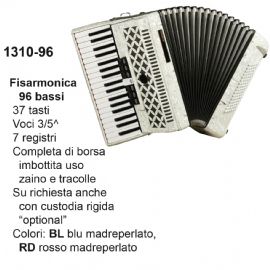 FISARMONICA 96 BASSI DAM 131096RD 37 TASTI VOCI, 3/5 CON ZAINO E TRACOLLE, Col. Rosso Madreperlato