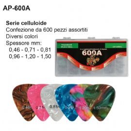 PLETTRI DAM AP600A IN CELLULOIDE Conf. 600 pz ASSORTITI, SCATOLA ABS