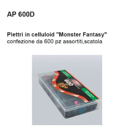 PLETTRI DAM AP600D IN CELLULOIDE ''MONSTER FANTASY'' Conf. 600 pz ASSORTITI, SCATOLA ABS